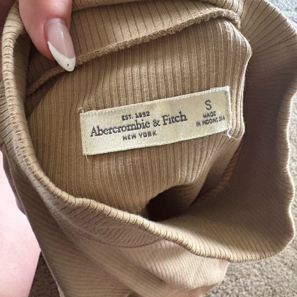 Abercrombie & Fitch Beige Ribbed Knit Turtleneck - Picture 1 of 3